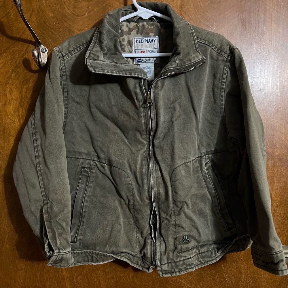 Old Navy Khaki Zip-Up Jacket